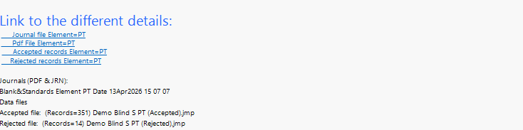 Element report selection