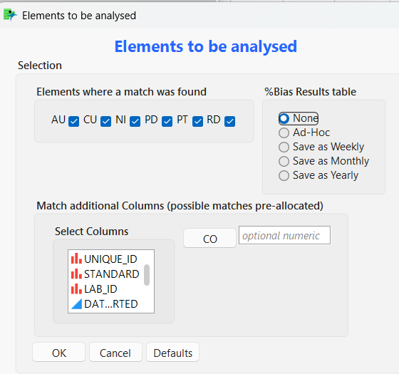 Automatic element column assignment