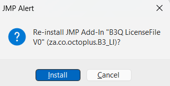 Install confirmation dialog